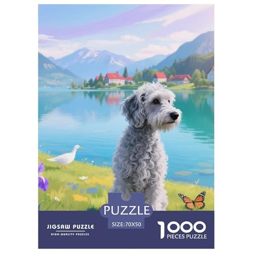 Der Bedlington Terrier Puzzles Geeignet Für Erwachsene Und Kinder Kreativ 1000 Teile niedlich Haustier Spaß Herausforderend Unique Home Decor 70x50cm/ Der Bedlington Terrier Puzzles Geeignet Für Erwachsene Und Kinder Kreativ 1000 Teile niedlich Haustier Spaß Herausforderend Unique Home Decor 70x50cm/ von XDDBYUIZP