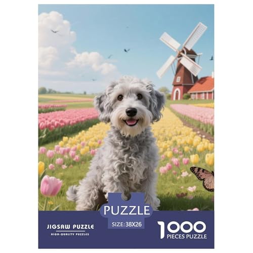 Der Bedlington Terrier Puzzles Geeignet Für Erwachsene Und Kinder Kreativ 1000 Teile niedlich Haustier Spiele Unique Home Decor 38x26cm/ von XDDBYUIZP
