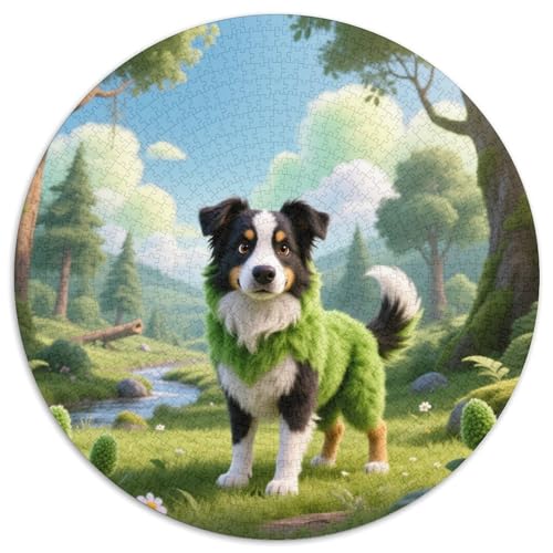 Der Border Collie 1000 Stück Puzzle VerringerterDruck Niedlicher Haustierhund Rundes Puzzle Puzzle-Spiele Wand Dekoration Geschenk 1000pcs (67.5x67.5cm) von XDDBYUIZP