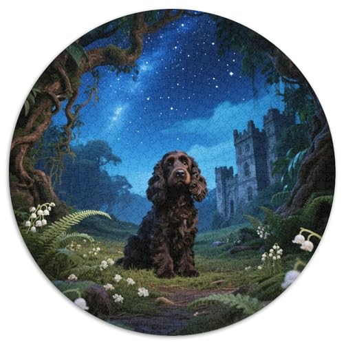 Der Der Cocker Spaniel 1000 Stück Puzzle Stressabbau Spielzeug Für Familienpuzzle Süße Haustiere Rundes Puzzle Puzzle-Spiele Wand Dekoration Geschenk (67.5x67.5cm) von XDDBYUIZP