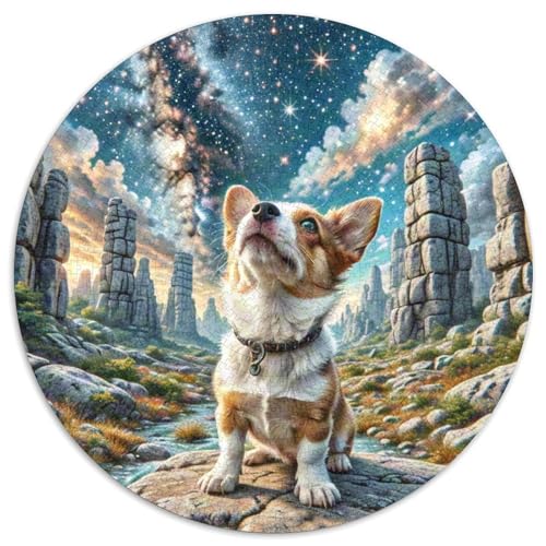 Der Der Dandie Dinmont Terrier 1000 Stück Puzzle Stressabbau-Spielzeug Für Erwachsene Kinder Circular Puzzles Puzzle-Spiele Wand Dekoration Geschenk (67.5x67.5cm) von XDDBYUIZP