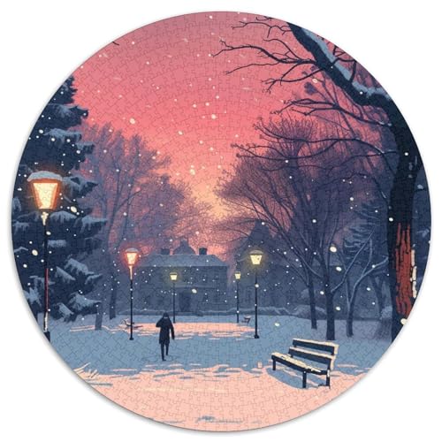 Der Snow Park 1000 PCS Puzzles Stressabbau Spielzeug Für Familienpuzzle Circular Puzzle Puzzle-Spiele Wand Dekoration Geschenk (67.5x67.5cm) von XDDBYUIZP
