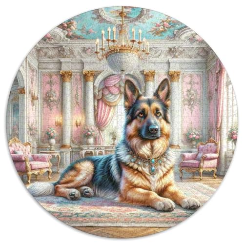 Deutsche Hirten 1000 Stück Puzzles VerringerterDruck Süße Haustiere Runden Puzzle Puzzle-Spiele Wand Dekoration Geschenk 1000pcs (67.5x67.5cm) von XDDBYUIZP