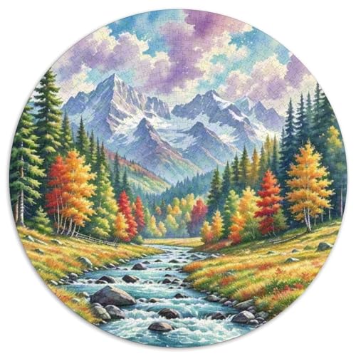 Die Alpen 1000 PCS Puzzles Stressabbau Spielzeug Für Familienpuzzle Landschaft Circular Puzzles Puzzle-Spiele Wand Dekoration Geschenk 1000pcs (67.5x67.5cm) von XDDBYUIZP