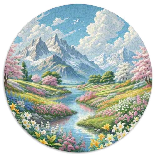 Die Alpen 1000 Stück Puzzles Für Erwachsene Und Kinder Jahren Landschaft Rundes Puzzle Puzzle-Spiele Wand Dekoration Geschenk 1000pcs (67.5x67.5cm) von XDDBYUIZP