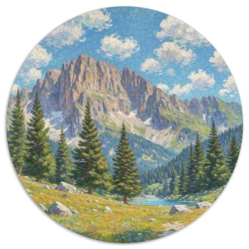 Die Alpen 1000 Stück Puzzles Stressabbau-Spielzeug Für Erwachsene Kinder Landschaft Runden Puzzle Puzzle-Spiele Wand Dekoration Geschenk 1000pcs (67.5x67.5cm) von XDDBYUIZP