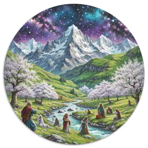 Die Alpen 1000 Stück Puzzles VerringerterDruck Landschaft Runden Puzzle Puzzle-Spiele Wand Dekoration Geschenk 1000pcs (67.5x67.5cm) von XDDBYUIZP