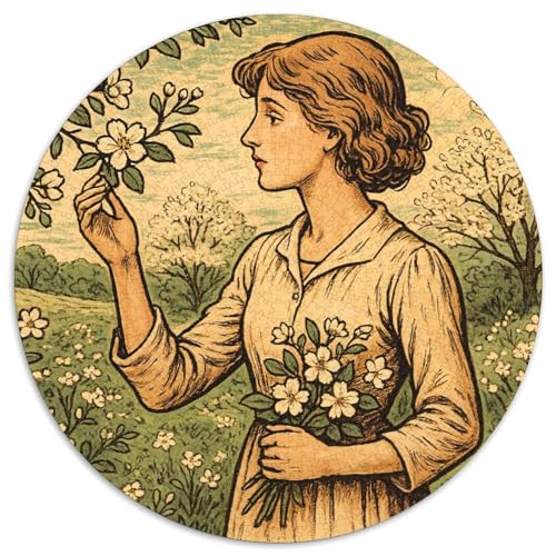 Die Blüte des Frühlings 1000 PCS Puzzles Stressabbau Spielzeug Für Familienpuzzle Circular Puzzle Puzzle-Spiele Wand Dekoration Geschenk (67.5x67.5cm) von XDDBYUIZP