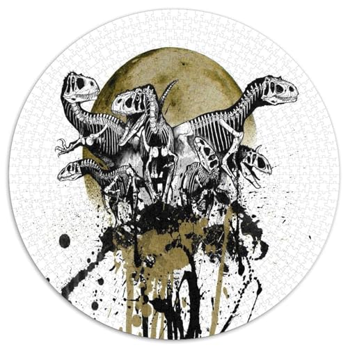 Dinosaurierier 1000 Stück Puzzle VerringerterDruck Tier Circular Puzzle-Spiele Wand DekoRatteteion Geschenk (67.5x67.5cm)​ von XDDBYUIZP