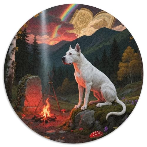 Dogo Argentino 1000 Stück Puzzles Für Erwachsene Und Kinder Jahren Süße Haustiere Circular Puzzle Puzzle-Spiele Wand Dekoration Geschenk 1000pcs (67.5x67.5cm) von XDDBYUIZP