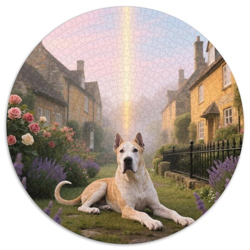 Dogo Argentino 1000 Stück Puzzles Stressabbau-Spielzeug Für Erwachsene Kinder Süße Haustiere Runden Puzzle Puzzle-Spiele Wand Dekoration Geschenk 1000pcs (67.5x67.5cm) von XDDBYUIZP