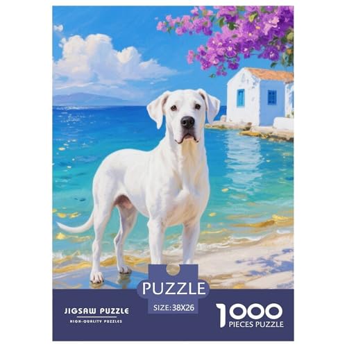 Dogo Argentino Jigsaw Geeignet Für Erwachsene Und Kinder Kreativ 1000 Teile niedlich Haustier Spaß Herausforderend Unique Home Decor 38x26cm Dogo Argentino Jigsaw Geeignet Für Erwachsene Und Kinder Kreativ 1000 Teile niedlich Haustier Spaß Herausforderend Unique Home Decor 38x26cm von XDDBYUIZP