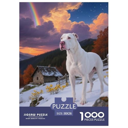 Dogo Argentino Jigsaw Geeignet Für Erwachsene Und Kinder Kreativ 1000 Teile niedlich Haustier Spaß Herausforderend Unique Home Decor 38x26cm Dogo Argentino Jigsaw Geeignet Für Erwachsene Und Kinder Kreativ 1000 Teile niedlich Haustier Spaß Herausforderend Unique Home Decor 38x26cm von XDDBYUIZP