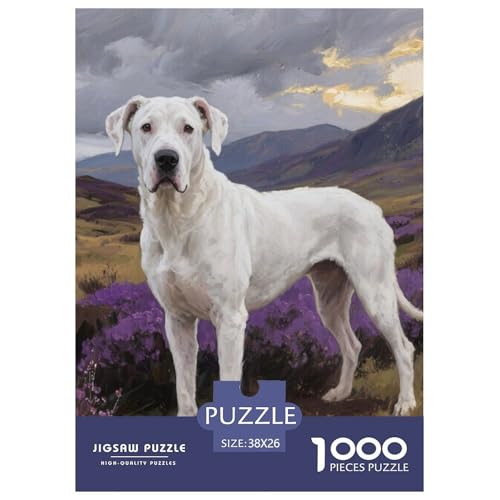 Dogo Argentino Puzzle Geeignet Für Erwachsene Und Kinder Kreativ 1000 Teile niedlich Haustier Spaß Herausforderend Unique Home Decor 38x26cm Dogo Argentino Puzzle Geeignet Für Erwachsene Und Kinder Kreativ 1000 Teile niedlich Haustier Spaß Herausforderend Unique Home Decor 38x26cm von XDDBYUIZP