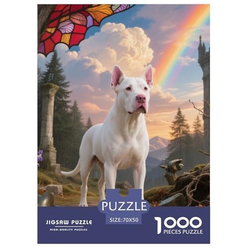 Dogo Argentino Puzzle Geeignet Für Erwachsene Und Kinder Kreativ 1000 Teile niedlich Haustier Spaß Herausforderend Unique Home Decor 70x50cm Dogo Argentino Puzzle Geeignet Für Erwachsene Und Kinder Kreativ 1000 Teile niedlich Haustier Spaß Herausforderend Unique Home Decor 70x50cm von XDDBYUIZP