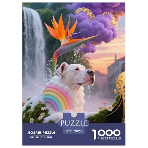 Dogo Argentino Puzzle Geeignet Für Erwachsene Und Kinder Kreativ 1000 Teile niedlich Haustier Spaß Herausforderend Unique Home Decor 70x50cm Dogo Argentino Puzzle Geeignet Für Erwachsene Und Kinder Kreativ 1000 Teile niedlich Haustier Spaß Herausforderend Unique Home Decor 70x50cm von XDDBYUIZP