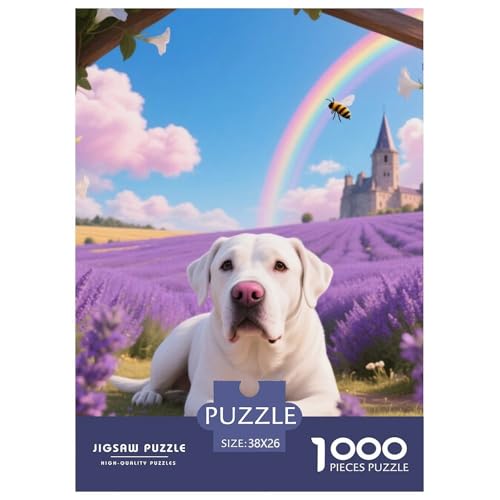 Dogo Argentino Puzzle Geeignet Für Erwachsene Und Kinder Kreativ 1000 Teile niedlich Haustier Spiele Unique Home Decor 38x26cm von XDDBYUIZP
