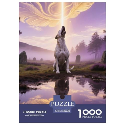 Dogo Argentino Puzzle Geeignet Für Erwachsene Und Kinder Kreativ 1000 Teile niedlich Haustier Spiele Unique Home Decor 38x26cm von XDDBYUIZP