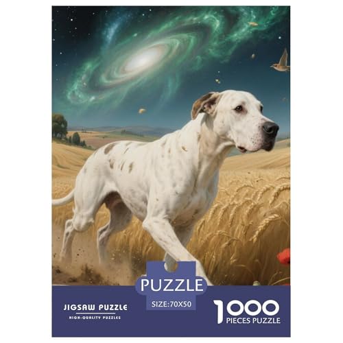 Dogo Argentino Puzzle Geeignet Für Erwachsene Und Kinder Kreativ 1000 Teile niedlich Haustier Spiele Unique Home Decor 70x50cm von XDDBYUIZP