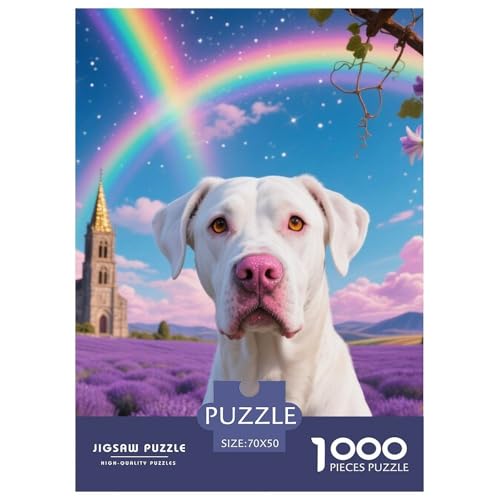 Dogo Argentino Puzzles Geeignet Für Erwachsene Und Kinder Kreativ 1000 Stück niedlich Haustier Spaß Herausforderend Unique Home Decor 70x50cm Dogo Argentino Puzzles Geeignet Für Erwachsene Und Kinder Kreativ 1000 Stück niedlich Haustier Spaß Herausforderend Unique Home Decor 70x50cm von XDDBYUIZP