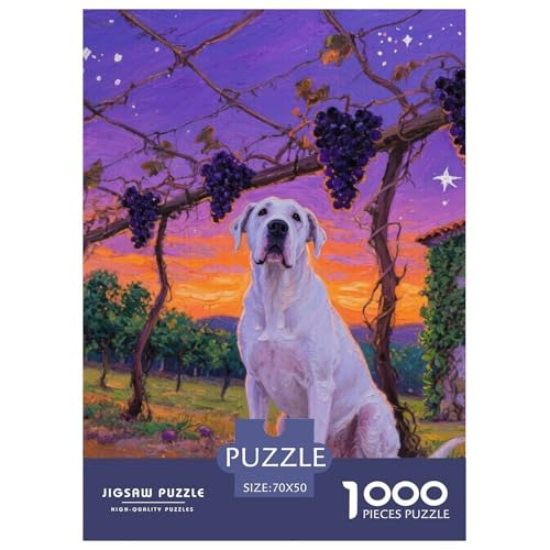 Dogo Argentino Puzzles Geeignet Für Erwachsene Und Kinder Kreativ 1000 Stücke niedlich Haustier Spiele Unique Home Decor 70x50cm von XDDBYUIZP
