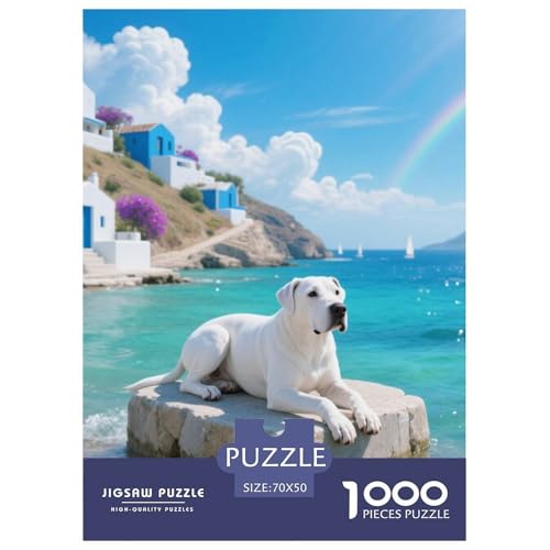 Dogo Argentino Puzzles Geeignet Für Erwachsene Und Kinder Kreativ 1000 Teile niedlich Haustier Spaß Herausforderend Unique Home Decor 70x50cm Dogo Argentino Puzzles Geeignet Für Erwachsene Und Kinder Kreativ 1000 Teile niedlich Haustier Spaß Herausforderend Unique Home Decor 70x50cm von XDDBYUIZP