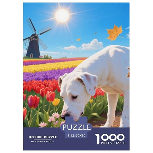 Dogo Argentino Puzzles Geeignet Für Erwachsene Und Kinder Kreativ 1000 Teile niedlich Haustier Spaß Herausforderend Unique Home Decor 70x50cm Dogo Argentino Puzzles Geeignet Für Erwachsene Und Kinder Kreativ 1000 Teile niedlich Haustier Spaß Herausforderend Unique Home Decor 70x50cm von XDDBYUIZP