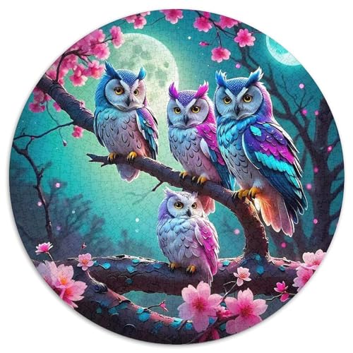 Eule 1000 Stück Puzzle Stressabbau-Spielzeug Für Erwachsene Kinder Circular Puzzle Puzzle-Spiele Wand Dekoration Geschenk (67.5x67.5cm) von XDDBYUIZP