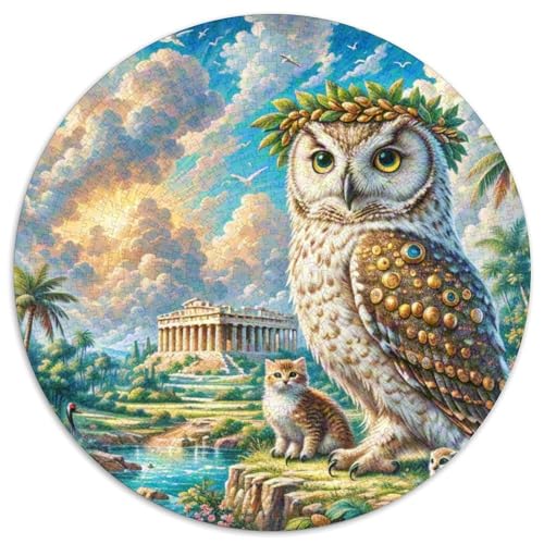 Eule 1000 Stück Puzzles Für Erwachsene Und Kinder Jahren Süße Haustiere Circular Puzzles Puzzle-Spiele Wand Dekoration Geschenk 1000pcs (67.5x67.5cm) von XDDBYUIZP