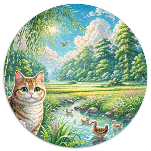 Eule 1000 Stück Puzzles Stressabbau Spielzeug Für Familienpuzzle Süße Haustiere Runden Puzzle Puzzle-Spiele Wand Dekoration Geschenk 1000pcs (67.5x67.5cm) von XDDBYUIZP