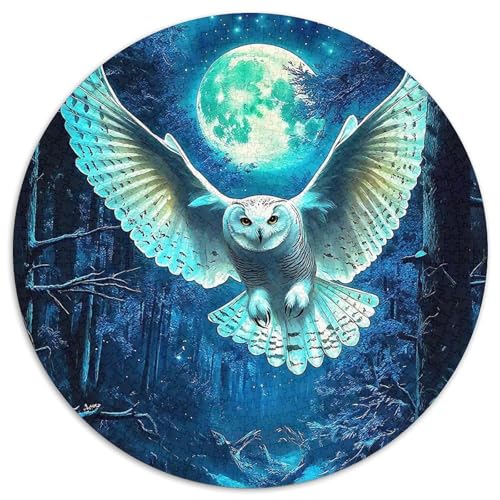 Eule 1000 Stück Puzzles VerringerterDruck Rund Puzzle Puzzle-Spiele Wand Dekoration Geschenk (67.5x67.5cm) von XDDBYUIZP