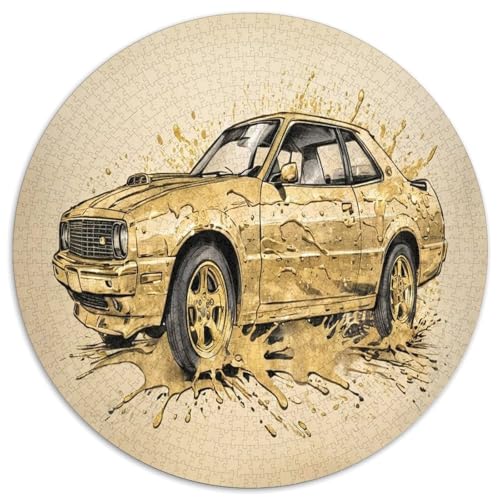 Fahrzeug 1000 PCS Puzzle Stressabbau-Spielzeug Für Erwachsene Kinder Retro Circular Puzzle Puzzle-Spiele Wand DekoRatteteteion Geschenk 1000pcs (67.5x67.5cm) von XDDBYUIZP