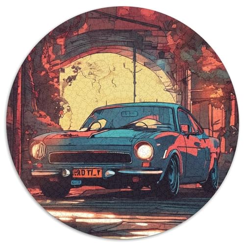 Fahrzeug 1000 Stück Puzzles VerringerterDruck Retro Runden Puzzle Puzzle-Spiele Wand DekoRatteteteion Geschenk 1000pcs (67.5x67.5cm) von XDDBYUIZP