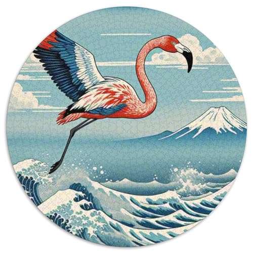 Flamingo 1000 PCS Puzzles Stressabbau Spielzeug Für Familienpuzzle Das Ibis Runden Puzzle Puzzle-Spiele Wand Dekoration Geschenk 1000pcs (67.5x67.5cm) von XDDBYUIZP