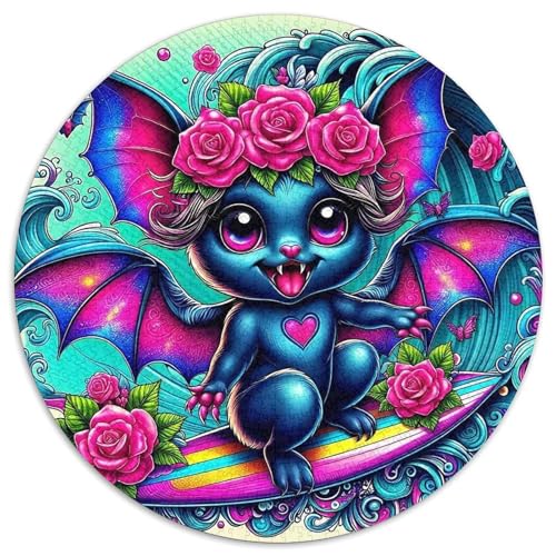 Fledermaus 1000 Stück Puzzle VerringerterDruck Rund Puzzle Puzzle-Spiele Wand Dekoration Geschenk (67.5x67.5cm) von XDDBYUIZP