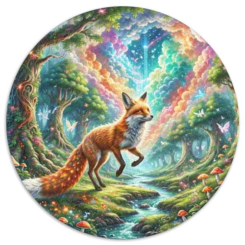 Fox 1000 Stück Puzzle Stressabbau Spielzeug Für Familienpuzzle Tier Circular Puzzles Puzzle-Spiele Wand DekoRatteteion Geschenk 1000pcs (67.5x67.5cm) von XDDBYUIZP