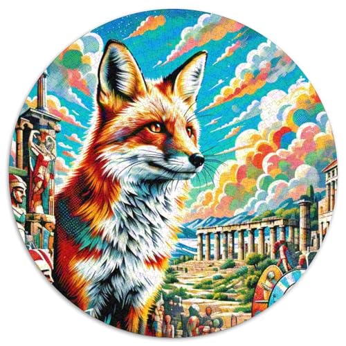 Fox 1000 Stück Puzzle VerringerterDruck Tier Circular Puzzle-Spiele Wand DekoRatteteion Geschenk (67.5x67.5cm)​ von XDDBYUIZP