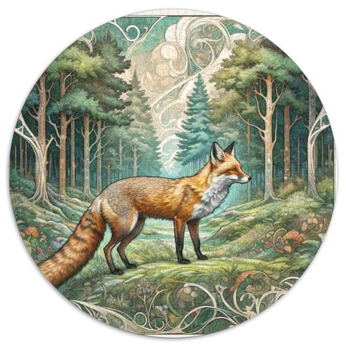 Fox 1000 Stück Puzzle VerringerterDruck Tier Rundes Puzzle-Spiele Wand DekoRatteteion Geschenk (67.5x67.5cm)​ von XDDBYUIZP