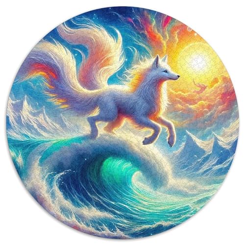 Fox 1000 Stück Puzzles Circular Puzzle Puzzle-Spiele Wand Dekoration Geschenk (67.5x67.5cm) von XDDBYUIZP