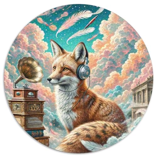 Fox 1000 Stück Puzzles Für Erwachsene Und Kinder Jahren Tier Rundes Puzzle-Spiele Wand DekoRatteteion Geschenk (67.5x67.5cm)​ von XDDBYUIZP