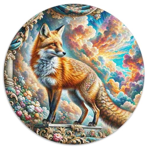 Fox 1000 Stück Puzzles Stressabbau-Spielzeug Für Erwachsene Kinder Tier Circular Puzzle Puzzle-Spiele Wand DekoRatteteion Geschenk 1000pcs (67.5x67.5cm) von XDDBYUIZP