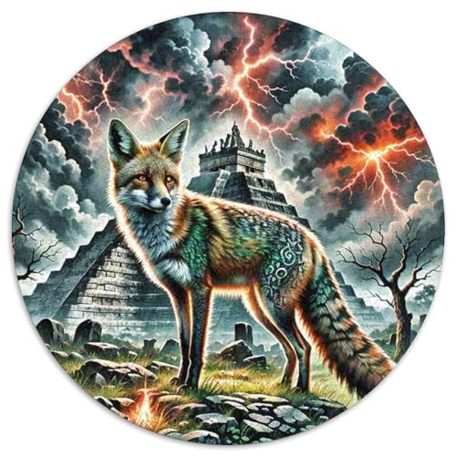 Fox 1000 Stück Puzzles Stressabbau-Spielzeug Für Erwachsene Kinder Tier Circular Puzzle Puzzle-Spiele Wand DekoRatteteion Geschenk 1000pcs (67.5x67.5cm) von XDDBYUIZP