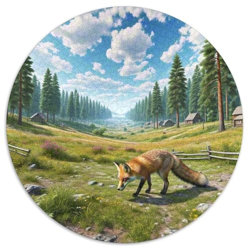 Fox 1000 Stück Puzzles Stressabbau-Spielzeug Für Erwachsene Kinder Tier Circular Puzzles Puzzle-Spiele Wand DekoRatteteion Geschenk 1000pcs (67.5x67.5cm) von XDDBYUIZP