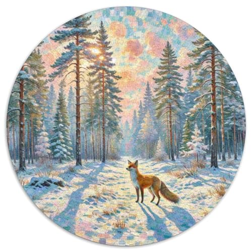 Fox 1000 Stück Puzzles Stressabbau-Spielzeug Für Erwachsene Kinder Tier Rund Puzzle Puzzle-Spiele Wand DekoRatteteion Geschenk 1000pcs (67.5x67.5cm) von XDDBYUIZP