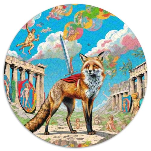 Fox 1000 Stück Puzzles Stressabbau Spielzeug Für Familienpuzzle Tier Runden Puzzle-Spiele Wand DekoRatteteion Geschenk (67.5x67.5cm)​ von XDDBYUIZP