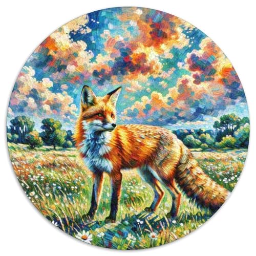 Fox 1000 Stück Puzzles VerringerterDruck Tier Circular Puzzle-Spiele Wand DekoRatteteion Geschenk (67.5x67.5cm)​ von XDDBYUIZP