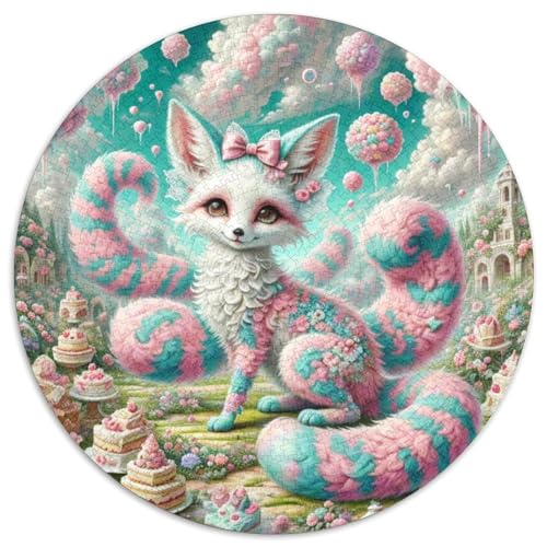 Fox 1000 Stück Puzzles VerringerterDruck Tier Rund Puzzle-Spiele Wand DekoRatteteion Geschenk (67.5x67.5cm)​ von XDDBYUIZP