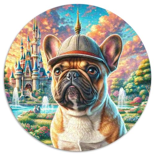 Französischer Bullhund 1000 PCS Puzzles Stressabbau Spielzeug Für Familienpuzzle Süße Haustiere Runden Puzzle Puzzle-Spiele Wand Dekoration Geschenk 1000pcs (67.5x67.5cm) von XDDBYUIZP