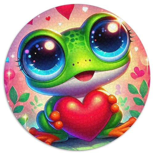 Frosch 1000 Stück Puzzle VerringerterDruck Circular Puzzles Puzzle-Spiele Wand Dekoration Geschenk (67.5x67.5cm) von XDDBYUIZP