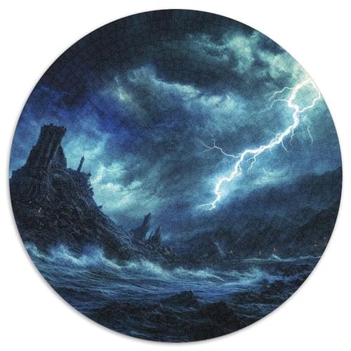 Gewitter 1000 Stück Puzzle VerringerterDruck Circular Puzzles Puzzle-Spiele Wand Dekoration Geschenk (67.5x67.5cm) von XDDBYUIZP